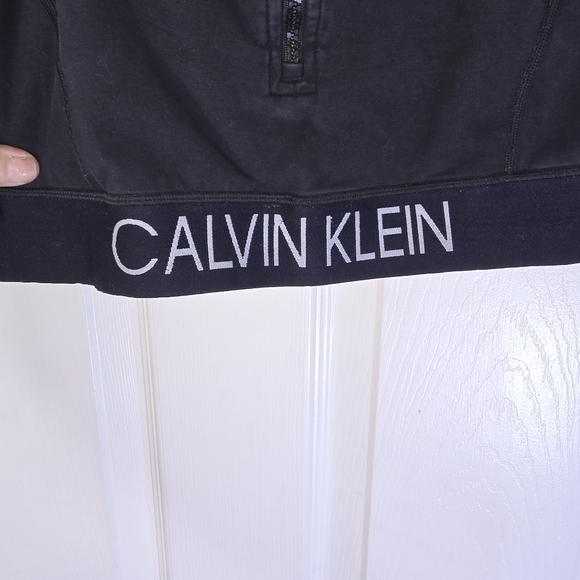 Calvin‎ Klein Black Womens Performance 1/2 Zip Crop Top L - Picture 2 of 6